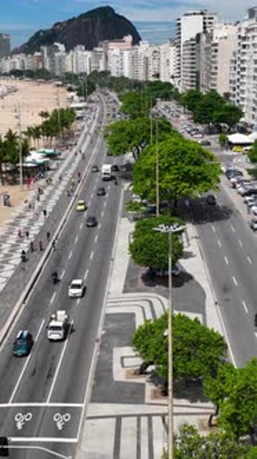 Shore Avenue at Copacabana Beach in Rio de Janeiro Brazil.
