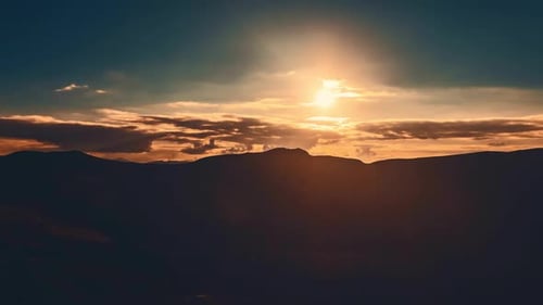 Sunrise Cloudscape Sky Mountain Range Silhouette