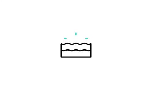 Minimalist Line Icon Animation of Person Swimming