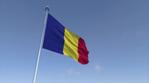 Realistic Romanian Flag Waving Animation