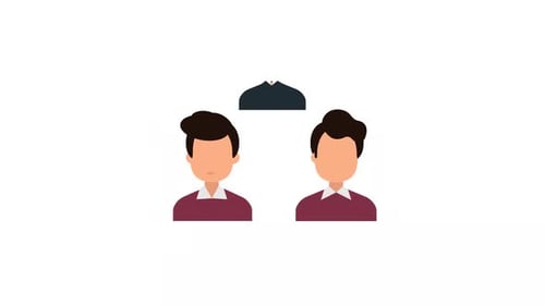 Flat Design Animation of Removing a Person from a Group