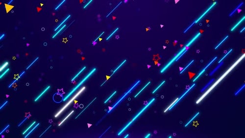 Abstract Colorful Neon Lines Background Loop V3