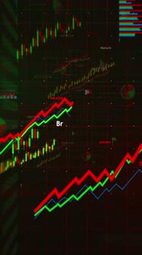 Oil and LNG charts and graphs diagram vertical video