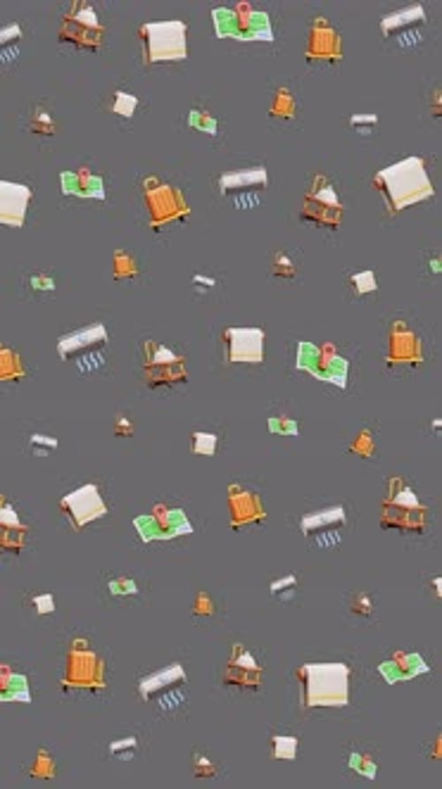 Hotel Travel Hospitality Seamless Pattern Luggage Service