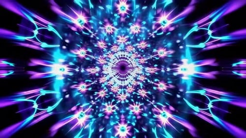 Neon Purple Kaleidoscope Tunnel VJ Loop