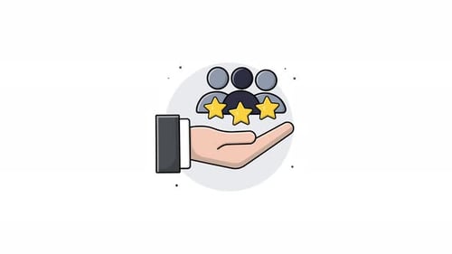 Animated Customer Service and Rating Feedback Icon