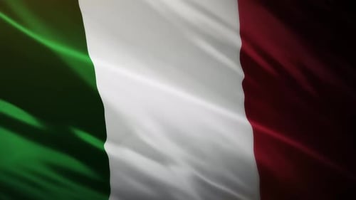Waving Italian Flag Seamless Loop Background