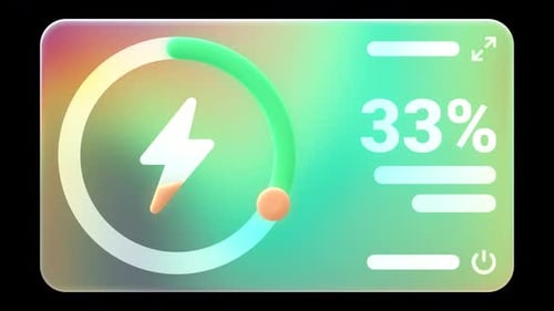 3D Interface Card with Charging Progress Bar Animation