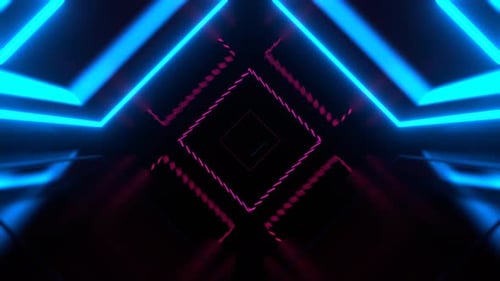 Pink And Blue Kaleido Tunnel Flash Background Vj Loop In 4K