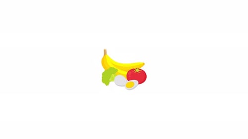 Animated Fruits And Vegetables A Colorful And Healthy Food Combination