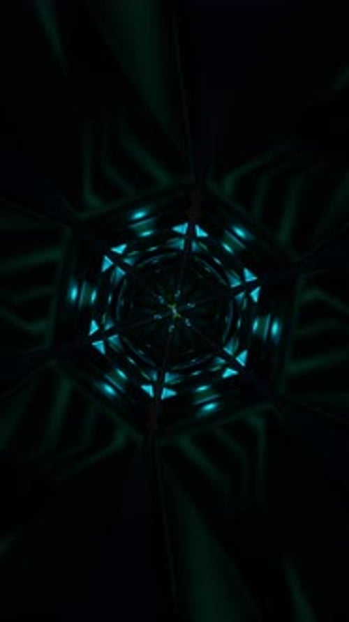 Vertical Video of Abstract Visuals with Spinning Neon Forms