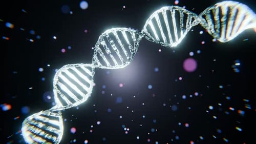 Abstract DNA Helix Rotation for Scientific and Medical Presentations