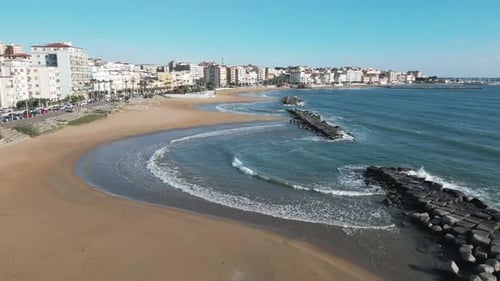 Aerial view of the beach in the Italian city of Calabria, Italy