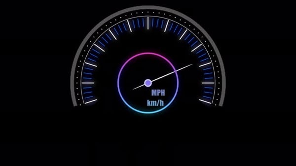 Futuristic Digital Speedometer UI with Neon Glow, Backgrounds Motion ...