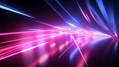 Tunnel rapide au néon, lignes lumineuses et éclatantes