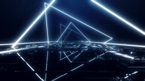 Futuristische Neonbrücken-Reflexionsschleife 4K