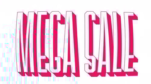 Animated Retro Mega Sale Text
