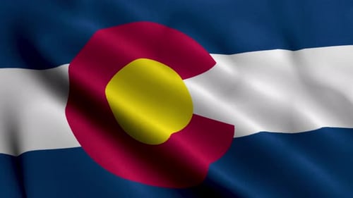 Waving Colorado State Flag Animated Background Seamless Loop