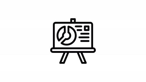 Animated Presentation Board with Pie Chart and Data