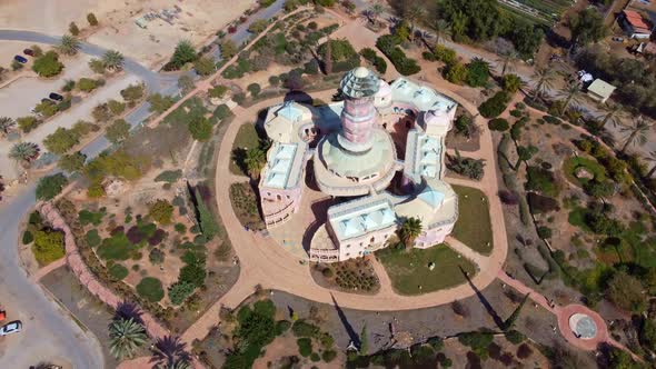 Neot Smadar Arts Center building and street view from above surrounded ...
