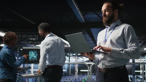 Data Center Admins Monitoring Artificial Intelligence LLM Visualization