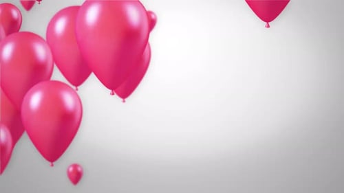 Ballons Flying Up White Seamlessly With Alpha Channel