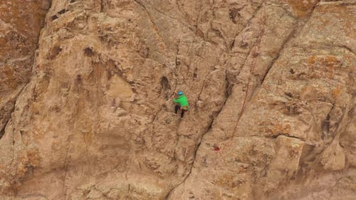Man Climber Rock Climbing