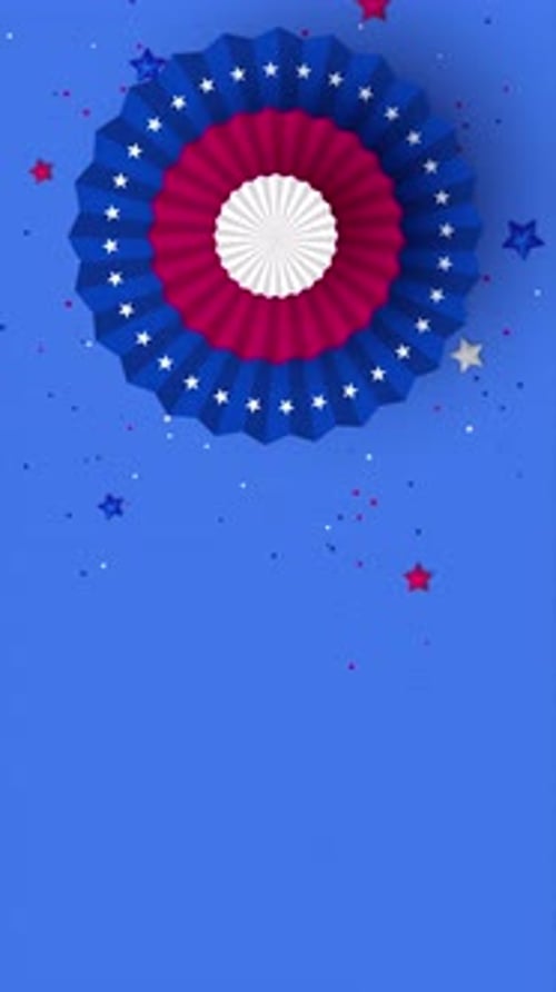 Patriotic Rosette and Stars Vertical Celebration Background