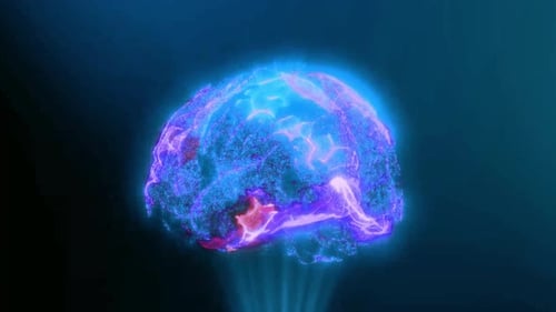 Glowing brain emits vibrant light