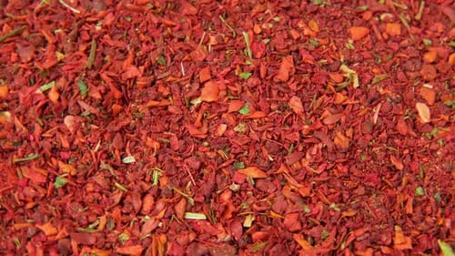Close Up of Colorful Red and Green Spices
