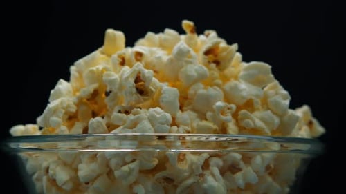 Close-Up of Delicious Popcorn in Clear Bowl