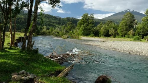 Blue clear river