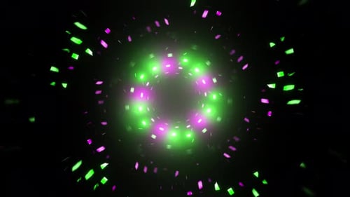 Green and purple flickering lights pulsating music rhythm background 3d render. Vj and Dj loop