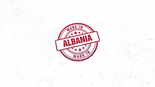 Made In Albania Rubber Stamp