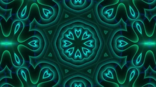 Vibrant Neon Glowing Geometric Kaleidoscope Background Animation