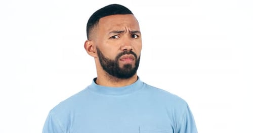 Confused Man With Beard Close Up