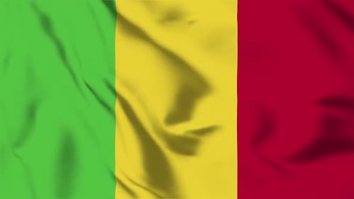 Mali National Flag Waving Loop