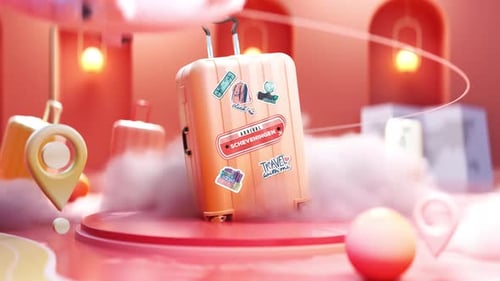 Scheveningen, Travel, adventure and departure concepts in summer. orange, peach color tones