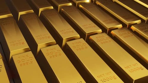 Seamless Loop of Shining Gold Bars