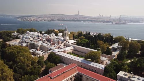Fantastische Luftaufnahme des Topkapi-Palastes in Istanbul, Türkei