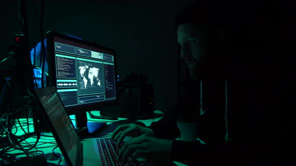 Wanted Hackers Coding Virus Ransomware Using Laptops and Computers in ...
