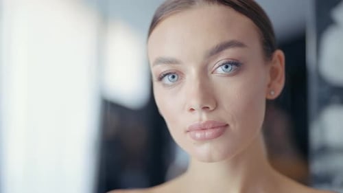 Elegant Woman Close-Up Beauty Portrait