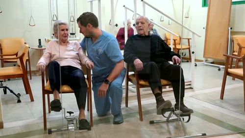 Seniors Exercising with Physical Therapist