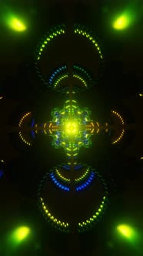 Vertical Video of Vibrant Neon Lights and Shapes in Abstract VJ Loop