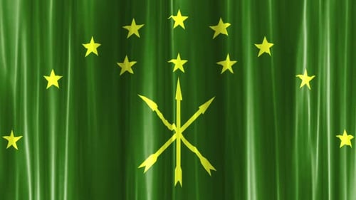 Adygea Flag Curtain Wave