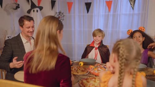 Family Halloween Party Celebration at Home