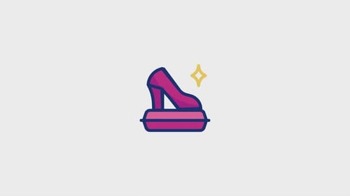 Animated High Heel Shoe Flat Design Icon