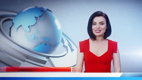 Fernsehmoderatorin berichtet über Live-Nachrichten