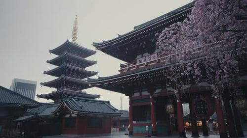 Famous Senso-ji Oldest Temple In Asakusa, Tokyo, Japan. Close-up Shot
