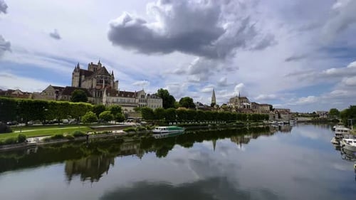 French Old Town with Beautiful Medieval Houses